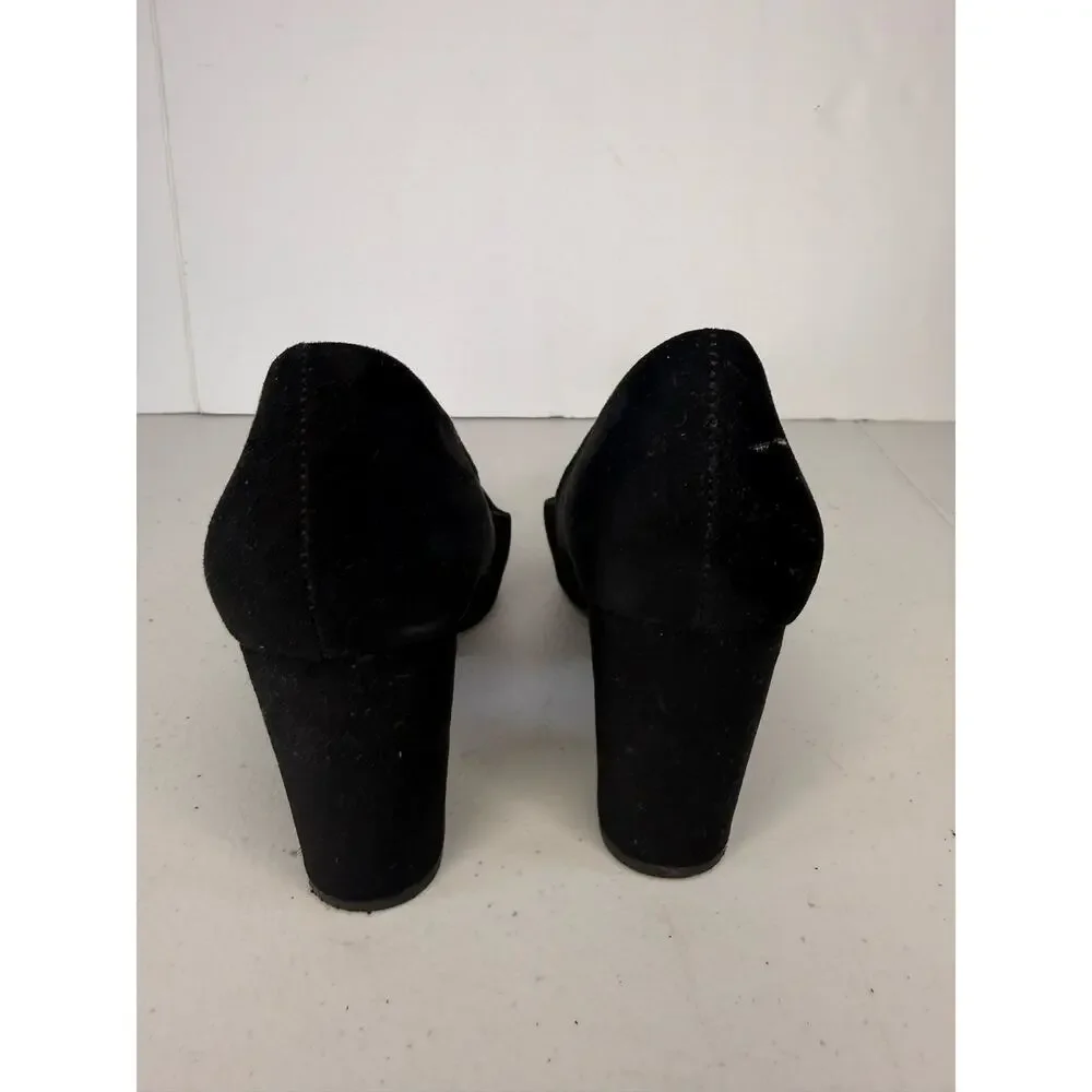 Rampage Womens Black Faux Suede Pointed Toe Dress Pumps Heels W Size 8